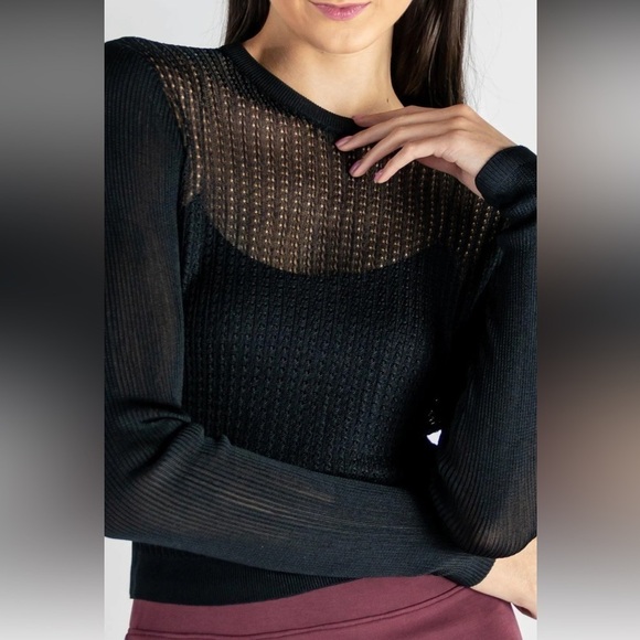 Free People H20 Crew Pullover Top Sweater Black S - Picture 2 of 5